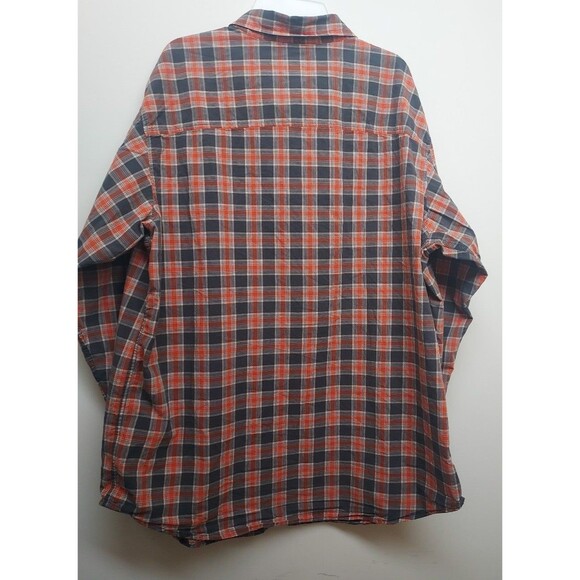 Mens Columbia 100% Cotton Gray & Orange Plaid LS Button Down Shirt Size XXL - Picture 8 of 9